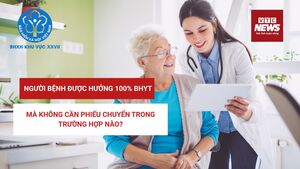 Người bệnh hưởng 100% BHYT không cần phiếu chuyển trong trường hợp nào?