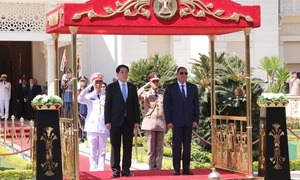 Lễ đón Chủ tịch nước Lương Cường thăm cấp Nhà nước Cộng hoà Ả-rập Ai Cập
