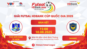 Trực tiếp Futsal HDBank Cúp Quốc gia 2025: Thái Sơn Nam vs Sahako