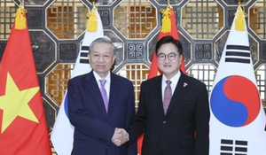 Tổng Bí thư Tô Lâm hội kiến Chủ tịch Quốc hội Hàn Quốc Woo Won-sik