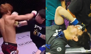 Võ sĩ Nhật Bản bị đối thủ Trung Quốc hạ gục trong 13 giây, rời sân bằng cáng 