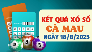 Kết quả xổ số Cà Mau hôm nay 18/8/2025 - XSCM 18/8