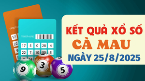 Kết quả xổ số Cà Mau hôm nay 25/8/2025 - XSCM 25/8