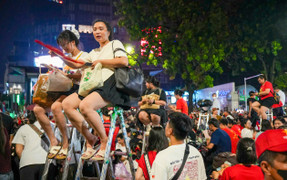 Không ngại giá 'chát', người dân đổ xô thuê thang xem diễu binh A80