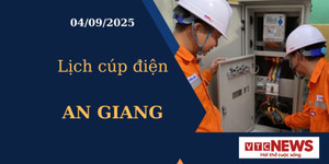 Lịch cúp điện hôm nay ngày 04/09/2025 tại An Giang