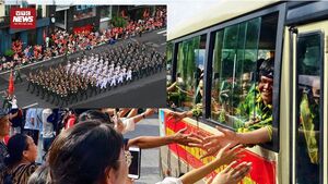 Lưu luyến phút chia tay của các chiến sĩ tham gia diễu binh