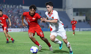 Trực tiếp bóng đá U23 Việt Nam 1-0 U23 Singapore: Văn Thuận mở tỷ số