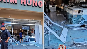 Băng cướp đâm vỡ cửa kính, lao vào cướp tiệm vàng người gốc Việt tại Mỹ