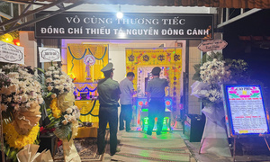 Thiếu tá Công an ở Đắk Lắk hy sinh: Vợ khóc nghẹn, con trai mới ngày đầu đi học