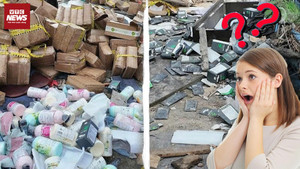 Núi mỹ phẩm hết hạn bị đổ trộm, dân 'hốt sạch' chỉ sau một đêm