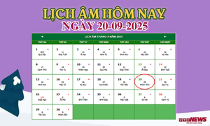 Lịch âm 20/9 - Âm lịch hôm nay 20/9 chính xác nhất - lịch vạn niên 20/9/2025