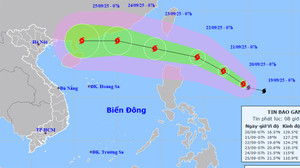 Bão Ragasa rất mạnh, có thể đạt cấp 15-16, giật trên cấp 17 khi vào Biển Đông