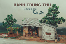 Chiếc bánh trung thu mô phỏng tiệm tạp hóa tuổi thơ khiến dân mạng mê mẩn