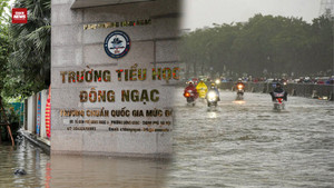 Hà Nội mưa như trút nước: Học sinh nghỉ học, giao thông hỗn loạn