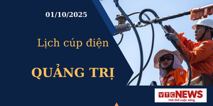 Lịch cúp điện hôm nay ngày 01/10/2025 tại Quảng Trị