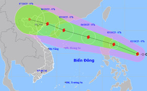 Áp thấp nhiệt đới mạnh lên thành bão Matmo, tối mai vào Biển Đông