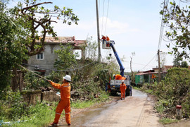 EVN khôi phục cấp điện cho gần 90% khách hàng bị ảnh hưởng bởi bão số 10