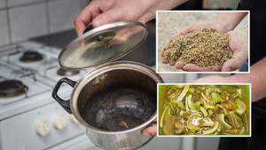 Mẹo làm sạch đáy nồi bằng nước dưa chua và cát