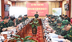 Thượng tướng Nguyễn Văn Nghĩa kiểm tra công tác ứng phó bão Matmo tại Quảng Ninh