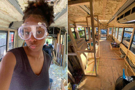 Không chịu nổi giá thuê nhà tăng cao, cô gái cải tạo xe buýt để sống