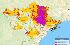 Thái Nguyên nguy cơ cao lũ quét và sạt lở đất, nhiều nơi cảnh báo 'tím'