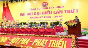 Khai mạc Đại hội đại biểu Đảng bộ tỉnh Tây Ninh lần thứ I, nhiệm kỳ 2025 - 2030