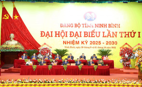 Toàn cảnh Đại hội đại biểu Đảng bộ tỉnh Ninh Bình lần I, nhiệm kỳ 2025-2030