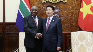Chủ tịch nước Lương Cường hội đàm với Tổng thống Nam Phi