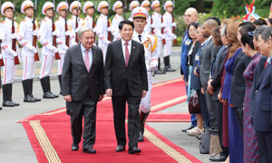 Chủ tịch nước Lương Cường đón Tổng Thư ký Liên hợp quốc António Guterres