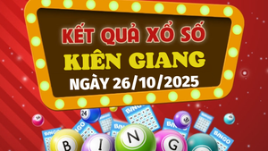 Kết quả xổ số Kiên Giang hôm nay 26/10/2025 - XSKG 26/10