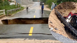 Cầu ở Đà Nẵng sụp lún, kéo người và xe xuống hố
