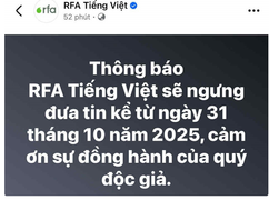 Đài RFA thông báo tạm ngừng hoạt động do Chính phủ Mỹ đóng cửa