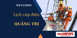 Lịch cúp điện hôm nay ngày 3/11/2025 tại Quảng Trị