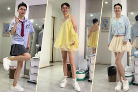 Người đàn ông kiếm bộn nhờ đôi chân thon, nuột hơn cả chị em, mặc váy siêu đẹp