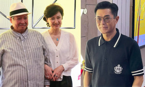 Hồng Kim Bảo 'dính như sam' bên vợ hoa hậu, Cổ Thiên Lạc phong độ tuổi 55