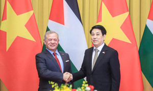 Chủ tịch nước Lương Cường chủ trì lễ đón Quốc vương Jordan