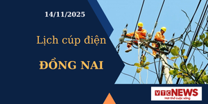 Lịch cúp điện hôm nay ngày 14/11/2025 tại Đồng Nai