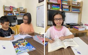 Cô bé 9 tuổi gây sốt vì dạy em trai 'chất' như cô giáo, nói tiếng Anh siêu chuẩn