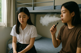 Tổn thương não vì hít khói thuốc lá điện tử từ bạn cùng phòng