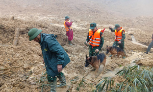 Đội mưa, lội bùn đất tìm 3 người mất tích trong vụ sạt lở kinh hoàng ở Đà Nẵng