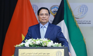 Thủ tướng Phạm Minh Chính phát biểu chính sách tại Học viện Ngoại giao Kuwait