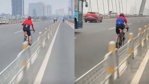 Clip đoàn xe đạp đi vào làn ô tô khiến dân mạng bức xúc: 'Thể dục phải văn minh'