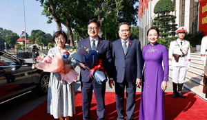 Chủ tịch Quốc hội Trần Thanh Mẫn chủ trì lễ đón Chủ tịch Quốc hội Hàn Quốc