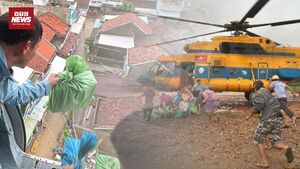 Trực thăng tiếp cận vùng bị cô lập ở Đắk Lắk, tiếp tế lương thực cho người dân