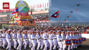 Hoành tráng Lễ Tổng duyệt diễu binh, diễu hành kỷ niệm 50 năm Quốc khánh Lào