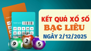Trực tiếp kết quả xổ số Bạc Liêu hôm nay 2/12/2025 - XSBL 2/12