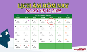 Lịch âm 5/12 - Âm lịch hôm nay 5/12 chính xác nhất - lịch vạn niên 5/12 /2025