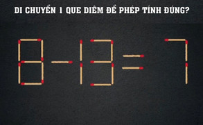 Chỉ cần di chuyển 1 que để giải phép tính 'xoắn não', bạn nghĩ ra chưa?