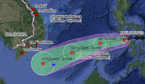 Áp thấp nhiệt đới đổi hướng di chuyển, tốc độ nhanh hơn khi vào Biển Đông