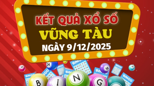 Trực tiếp kết quả xổ số Vũng Tàu hôm nay 9/12/2025 - XSVT 9/12